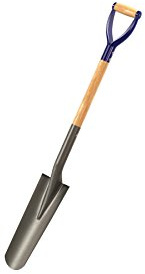 Bon 28-106 Contractor Grade Drain Spade with 33-Inch Wood Handle