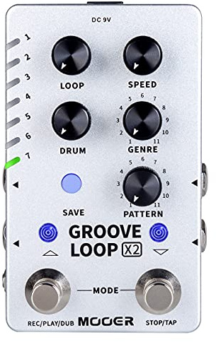 MOOER Groove Loop X2 - Stereo Looper/macchina per tamburo, Grigio