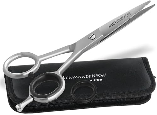 Premium Friseurschere Haarschere mit zweiseitiger Mikroverzahnung 5,5 Zoll | Haarschneideschere zum Kürzen der Haare mit Etui