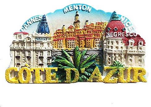 Cannes Menton Negresco Cote d'azur France 3D Aimant de réfrigérateur, Home Autocollant pour décoration Souvenir de Voyage Cadeau