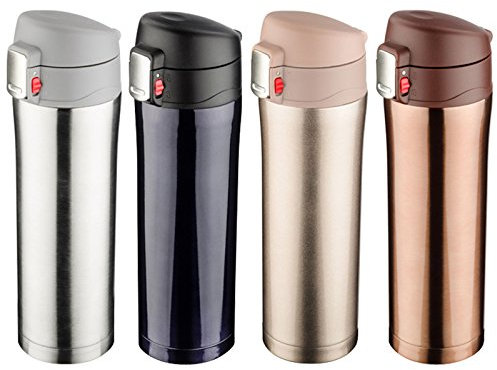 1 Stück brauner Thermobecher LOCK Trinkbecher Kaffeebecher 440 ml mit Gravur