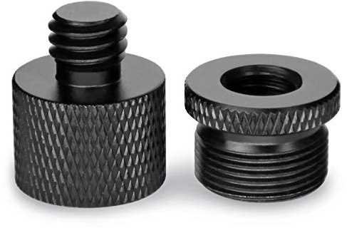 Frgyee Mic Stand Adapter 5/8 Female to 3/8 Male and 3/8 Female to 5/8 Male Screw Adapter Thread for Microphone Stand Mount to Camera Tripod Adapter 2 Pack