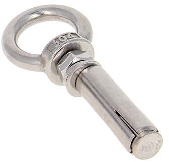 MroMax 1 Stück M10 x 70 mm Expansion Augbolzen Augenmutter Schraube mit Ring 304 Edelstahl Anker Rohschrauben Silber Ton