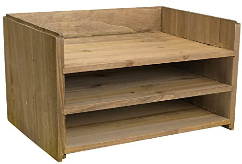 Excello Global Products Stapelbare Briefablage aus Holz für Akten, Ordner, Ordner und Notizbücher, Braun