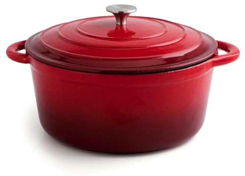 COCOTTE HIERRO FUNDIDO ESMALTADO | Rojo, Hierro, 28cm, 6l