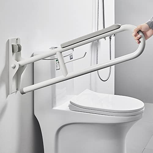 Haltegriff Safe Wandstützgriff Klappbar WC Rutschfeste Stützklappgriff Sicherheits Aufstehhilfe mit Toilettenpapierhalter für Schwangere ältere Menschen und faltbare Haltegriff(70cm/80cm) (80cm)