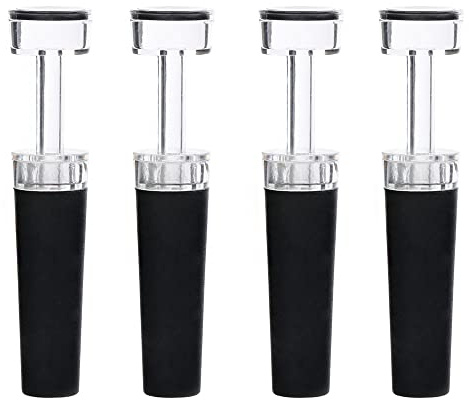 CENPEK 4-teiliges Weinstopper-Vakuumpumpen-Kit Silikon-Weinflaschenverschluss mit eingebauter Vakuum-Weinsparpumpe HLT den Wein frisch und versiegelt