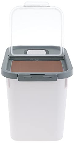 perfk Récipient de Stockage de Riz 10KG Récipient de Cuisine de Céréales de Riz Scellée de Nourriture Bac étanche à L'humidité Distributeur D'al, blanche, 33x23x25cm