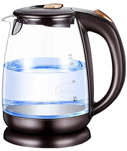 Abreli 1.8L Electric Kettle, Cordless Glass Tea Pot with Stainless Steel Filter, Auto Off & Boil Dry Protection, 1500W Fast Boling Water Heater with Color Changing LED Indicator, BPA-Free (Black)