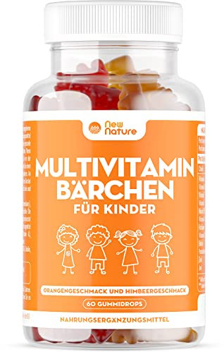 Kinder Multivitamin Fruchtgummis mit Zink, Vitamin C & Vitamin D - Vitamine für Kinder ab 3 Jahren - Zink für das Immunsystem - Kindervitamine (60 Gummis)