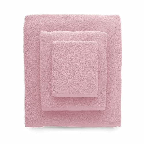 Morbidissimi Tris Spugna Telo Doccia + Asciugamani + ospite 460 gr/mq W790 Rosa Antico