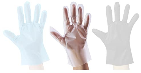 CarePrime Guanti monouso in TPE, senza cipria, senza lattice, non sterili, 200 pezzi (large, bianco)