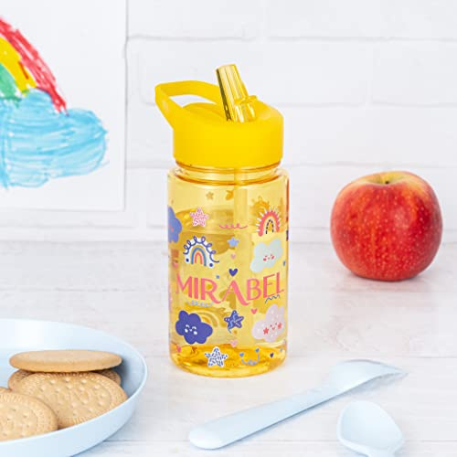 Wanapix | Botella Infantil 100% Personalizada Roja | Libre BPA | 440 ml | Incluye pajita y asa de transporte, Plástico Libre BPA