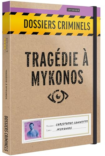 Platonia Games Brottsregister - Tragedi i Mykonos - grym karriärslut för Christophe Cannette - brädspel Escape Game - uppslukande och samarbetsvilliga undersökningsspel