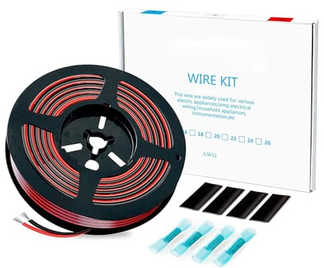 HuLuWa 14AWG 2,07mm² Silikonkabel, Schwarz/Rot, 2 x 2,6m | Flexible Silikonlitze aus verzinntem Kupfer für RC-Akkus, Fahrzeuge, Elektronik und Niedervolt-Projekte
