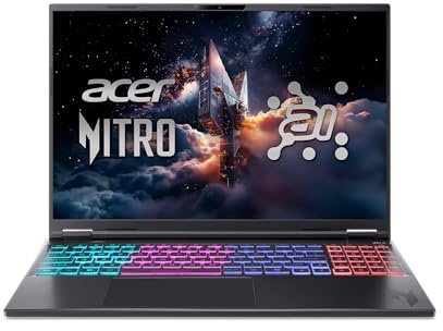 Acer Nitro 16S AI Copilot+ PC Gaming Laptop | AMD Ryzen AI 7 350 Processor | NVIDIA GeForce RTX 5070 Ti Laptop GPU | 16 WQXGA IPS 180Hz Display | 16GB DDR5 | 1TB Gen 4 SSD | Wi-Fi 6E | AN16S-61-R5FY