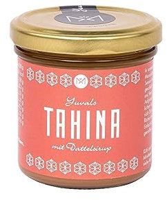 Yuvals Tahina Sesampaste mit Dattelsirup 150g im Glas - Natürliche Sesampaste Bio für erstklassigen Hummus und genussvolle Kreationen! Perfekte Ergänzung zur Tahini Sesampaste Bio!