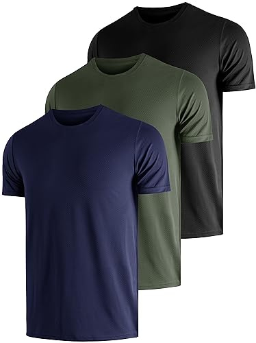 UEEKO UV Schutz Tshirt Herren 3 Pack UPF Sonnenschutz Functional Schwimmen T-Shirts Rash Guard Training Quick-Drying Outdoor Surf Wandern Running Fishing Atmungsaktives 4XL