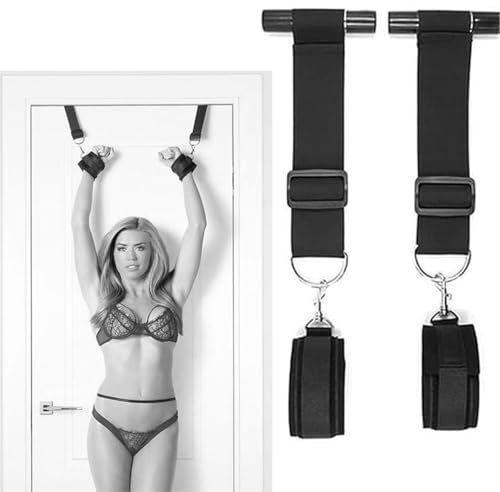 PUTISHU BDSM Kit Restraint Sex Kits Bondage Strap Door Hanging Swing Wrist for Lovers Cuffs Over Door Bondage Restraints Toy with 2 Soft Wrist Cuffs Handcuffs for Couples Game Sex Toys