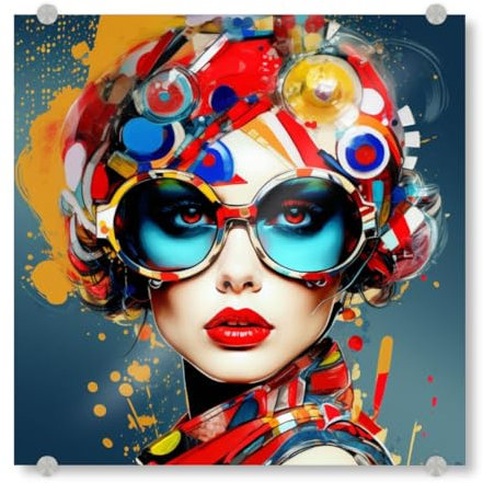 artboxONE Acrylglasbild 60x60 cm Menschen Mode-Ikone Bild hinter Acrylglas - Bild Mode Frau Frau