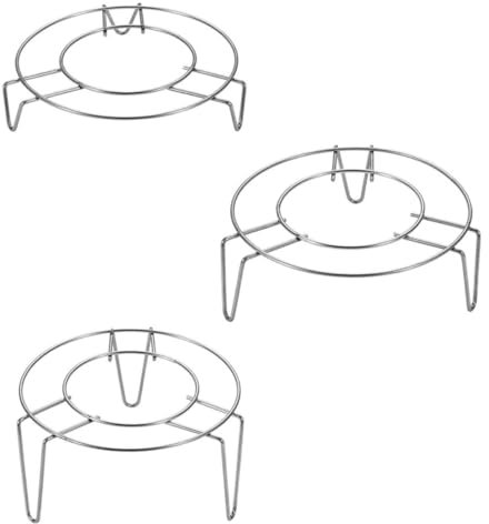IMIKEYA 3pcs Stainless Steel Steam Rack Steaming Holder for Kitchen Supplies for Steaming Rack Heat Insulation Pad Function