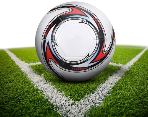 pwavum Fussball, Fußball Größe 5 Training Fußbälle Kinder Verdicken Explosionsgeschützt Offizielle Groß Fünf Für Drinnen Und Draußen Fussball Ball