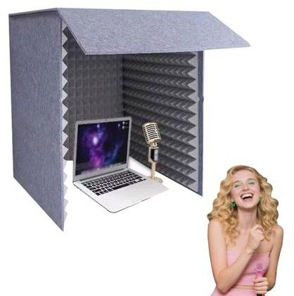 Couverture d'insonorisation pour cabine vocale portable, 60 x 60 cm | Couverture insonorisée pour microphone, panneau en mousse acoustique, cabine d'isolation, pour studio, chant, podcast