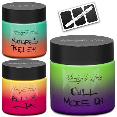 Moonlight Haze Smell Proof Containers | 3 Airtight Glass Storage Jars