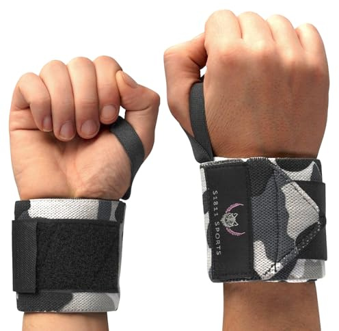 Handgelenk Bandagen [Wrist Wraps] 45cm Handgelenkbandage für Krafttraining, Fitness, Gym, Bodybuilding, Calisthenics - Handgelenkstütze (Camouflage) für Männer und Frauen