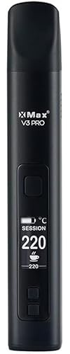 Xmax V3 Pro Dry Herb Vaporizer Kit - Herbs, Concentrate & Oil, Isolated Air Path, Removable Battery, Aluminium Body, USB-C - Four Colours (Black)