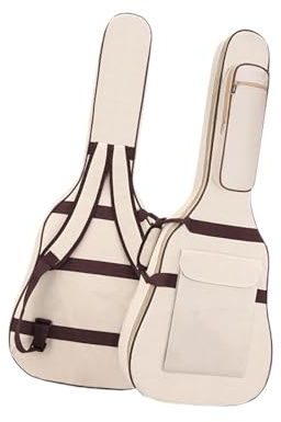 LOVIVER Gitarrenkoffer, elektrische Gigbag und Taschen-Rucksack, professionelle gepolsterte Softcase-Gitarren-Staubschutztasche für Konzertreisen, Beige