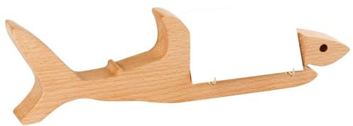 Hrtyvhin Kreativer Visitenkartenhalter aus Holz in Fischform, Namenskartenständer, Schreibtisch-Zubehör für Büroorganisation