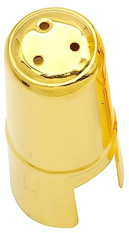 Goldene Metall Saxophonkappe aus Messing für Altsaxophon | 1 Stück, Passend für Mundstücke, Rostfrei und Leicht zu Tragen, Saxophon Zubehör als Geschenk