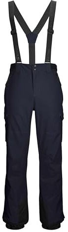 Killtec Herren Skihose/Funktionshose mit abnehmbaren Trägern, Kantenschutz, Schneefang und Beinventilation KSW 83 MN SKI PNTS, schwarz blau, S, 43444-000