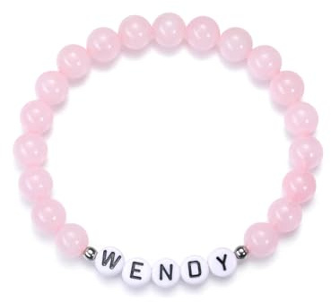 GEHECRST Personalisierte Armband mit Namen Buchstaben Perlen Partnerarmband Heilsteine Armband Perlenarmband Freundschaftsarmband Yoga Armband Personalisierte Geschenke für Partner Freunde Familie