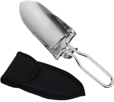 YARNOW Pala para Exteriores De Acero Inoxidable Pequeña y Ligera para Camping Jardinería y Pesca Fácil De Transportar Mochila o Bolsa
