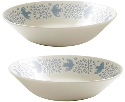 Minoru Touki Lintu Japanese Dinnerware Collection – Plates, Bowls, and Ramen Bowls (Bundle of 2) (White Ø22.5cm | H5.3cm)