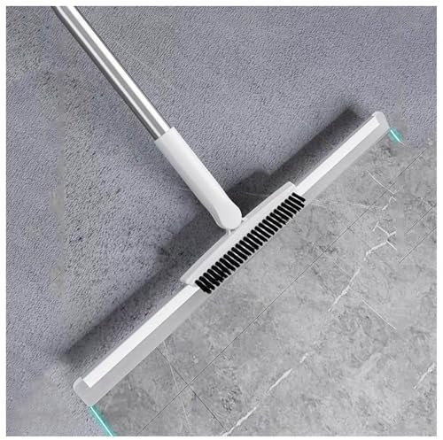 RYJYQYX Escoba Mágica, con Cepillo Y 2 Raspadores, Mango Ajustable De 125 Cm Escobilla De Goma para Suelos De Hormigón, Rasqueta Suelo Limpia Vidrio,Polvo Fino,Cabello Y Líquidos