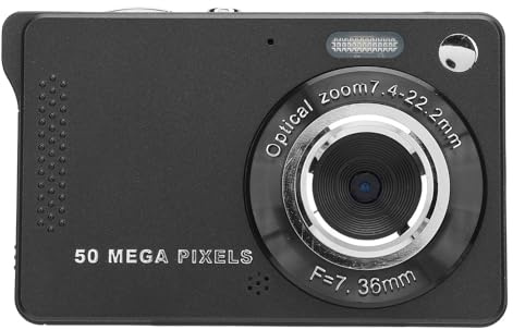 Cámara Digital Portátil de 1080p con Zoom 16x, Fotos de 50mp, Pantalla de 2.8 Pulgadas, Micrófono Incorporado, Batería Recargable de 800 MAh para Viajar (32GB)