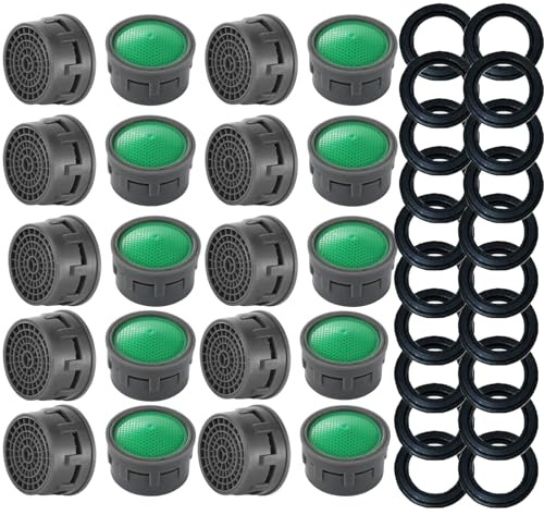 20 Stück Perlatoren für Wasserhähne, Wasserhahn Sieb, Aerator, Wasserhahn, Aktivkohlefilter, Filter Dichtung, Faucet, Wassersparer, Ersatz Aufsatz, Küche Entkalker, Luftsprudler, Neoperl