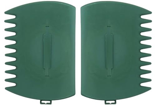 Lot de 2 ramasse-feuilles de jardin avec poignées - Grands râteaux à main en plastique - Pour feuilles de noisette - Légères et rapides - Pour enlever les pelouses tombées