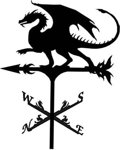MotiveTech Wetterfahne Bauernhof Halterung Wetterfahne Bauernhaus Szene, Drachen