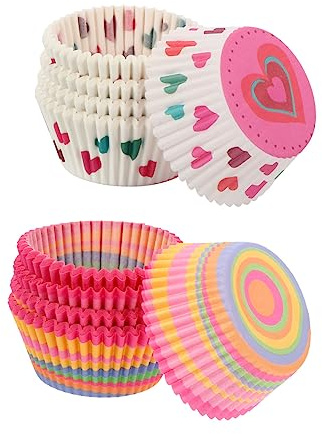 CONGARTENO 400 Piezas Moldes de Papel para Magdalenas y Cupcakes Resistentes al Aceite Desechables para Repostería y Pastelería Incluye Arcoíris y de Colores Perfectos para Fiestas y
