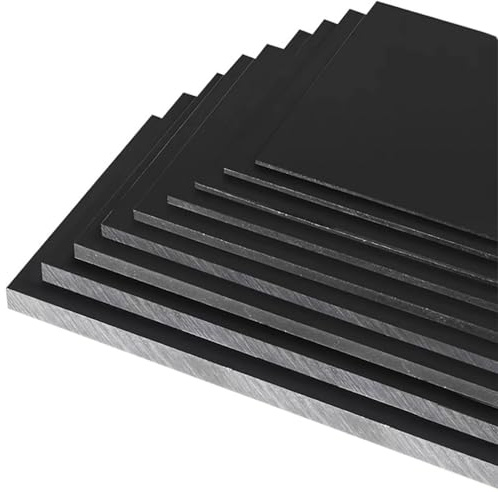 TIHONORI Plaque Plastique HDPE 20mm Noir Polyéthylène Haute Densité Épaisse Rigide Résistante Corrosion Panneau Atelier Découpe CNC Usage Industriel,300 × 500mm