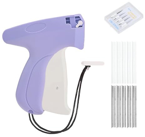 Culinavog Pistola per Etichettatura, Macchina per Etichette con 5 Aghi di Ricambio + 1000 Fili, Etichettatrice per Abbigliamento, Pistola per Etichette per Abbigliamento, Cappelli (Viola chiaro)
