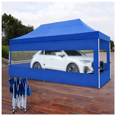 Faltbares Carport-Dach Für Wetterfeste Metallcarports Mit Verstärktem Rahmen, Geeignet Für Traktoren, LKWs, Wohnmobile Und SUVs(Blue)