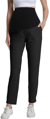 Gowjog Pantalon Grossesse Femme Golf Travail | Taille Haute, Élastique, Avec Poches, Maternité, Bureau, Loisirs