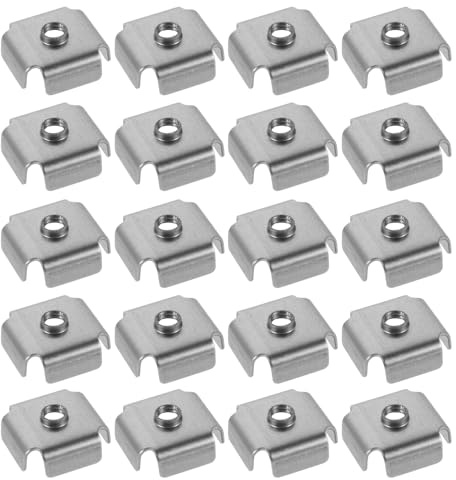 WOONEKY 200 Écrous à Souder à Insert pour Tubes Carrés 25x25 Mm M6 en Tôle D'acier, Inserts Filetés Métalliques Solide, Pack de 200 Pièces pour Réparation et Fixation