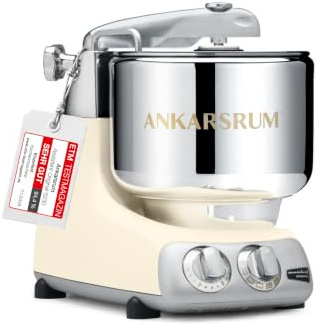 Ankarsrum Assistent Original 6230 Küchenmaschine, Light Créme | 1500 Watt, multifunktionale Küchenmaschine u.a. zum Backen, mit 7 Liter Edelstahlschüssel, handgefertigt in Schweden