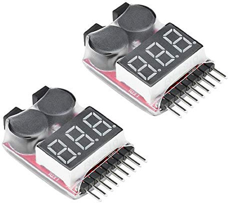 ARCELI RC 1-8s Lipo Battery Tester Monitor Low Voltage Buzzer Allarme Voltage Checker con indicatore LED per Lipo Life LiMn Li-ion Battery (2PCS)